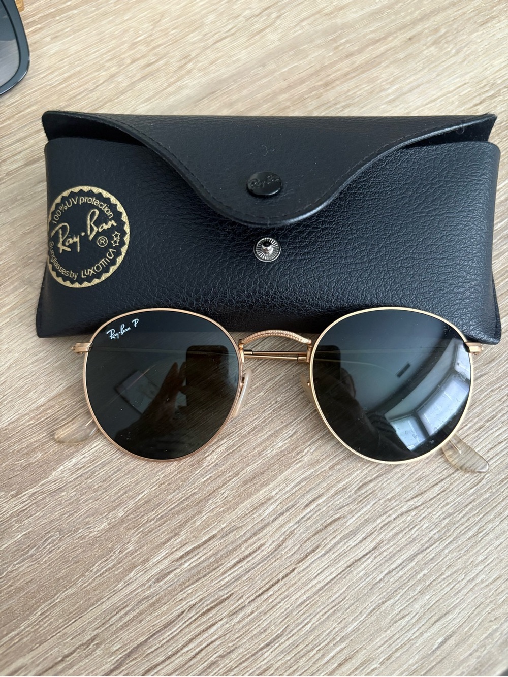 Ray-Ban Round Metal Sunglasses - Gold Frame Polarized